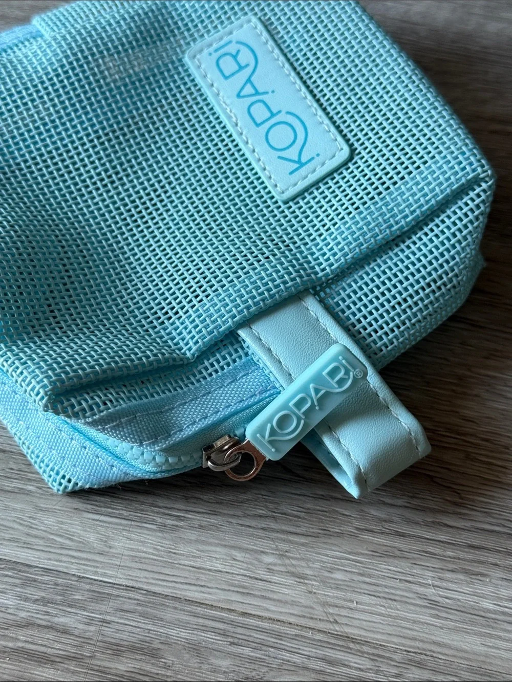Kopari Teal Mesh Zip Pouch